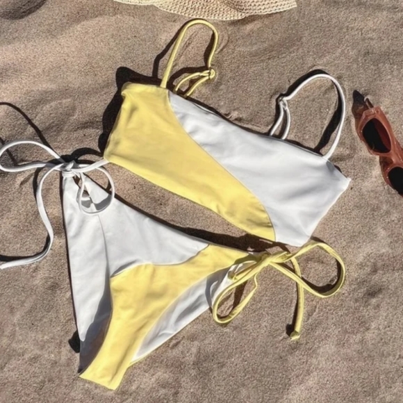 L*Space Ari Dani Bikini Top Bottom Set Color Block - Picture 8 of 10